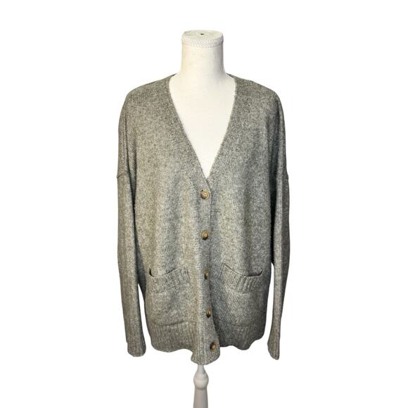 Ella Moss Cardigan Sweater Large Olive Green Minimalist Cozy Casual Layering - Picture 11 of 16